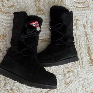 Birkenstock Black Suede and Shearling Boots
